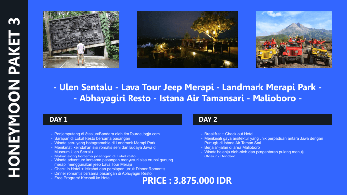 Paket Wisata Tour Honeymoon Yogyakarta 2 hari 1 malam - Tour de Jogja 3
